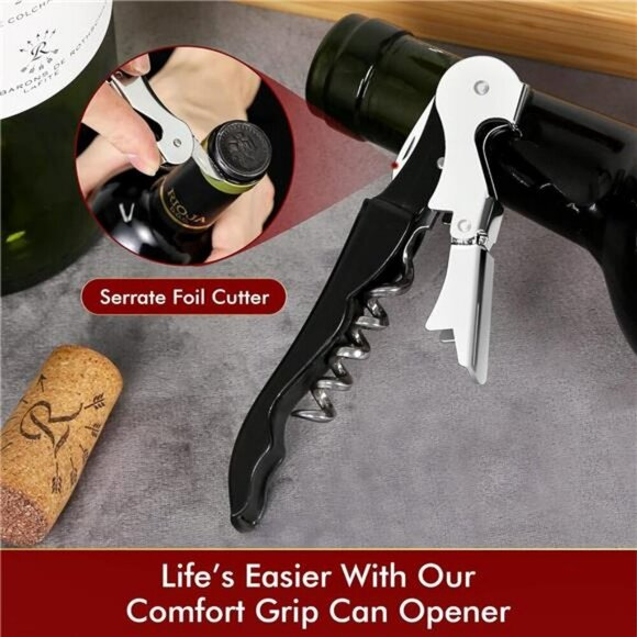 Wine Bottle Opener Set Corkscrew Foil Cutter Beer Opener Bartender Tool 4 Pack - Picture 6 of 8